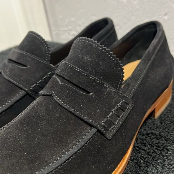 🔥🔥 TO BOOT NEW YORK Adam Dereck Black Suede Penny Loafers Italy Sz 9 - PERFECT - Picture 6 of 12